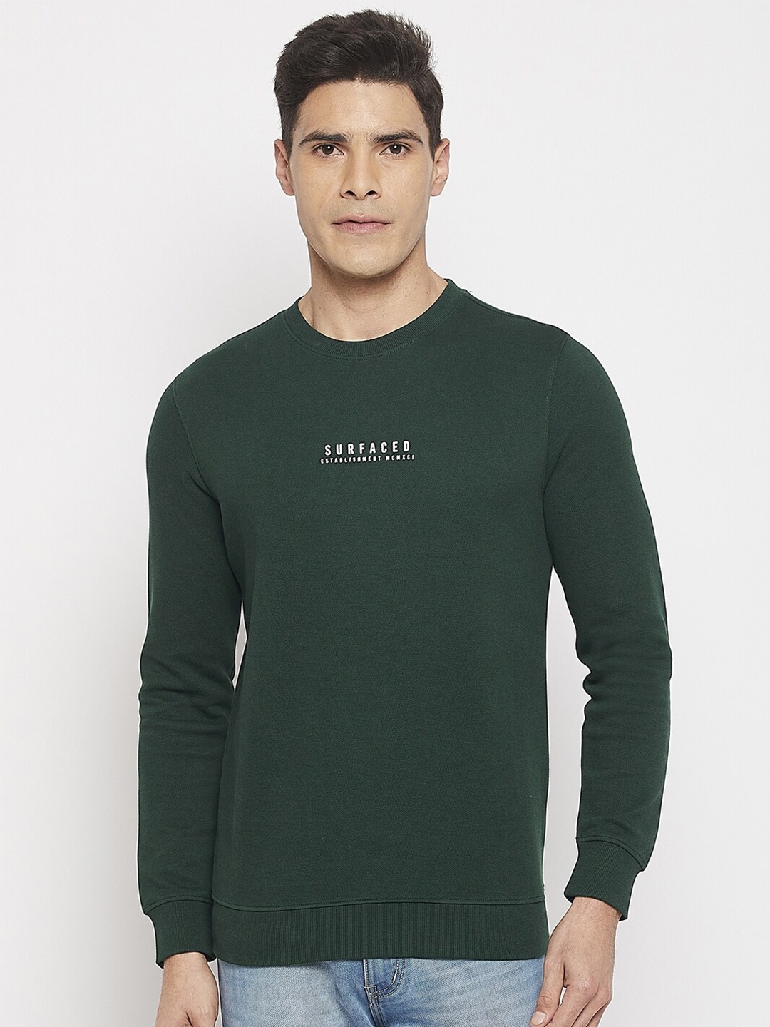 

Octave Men Pure Cotton T-shirt, Green