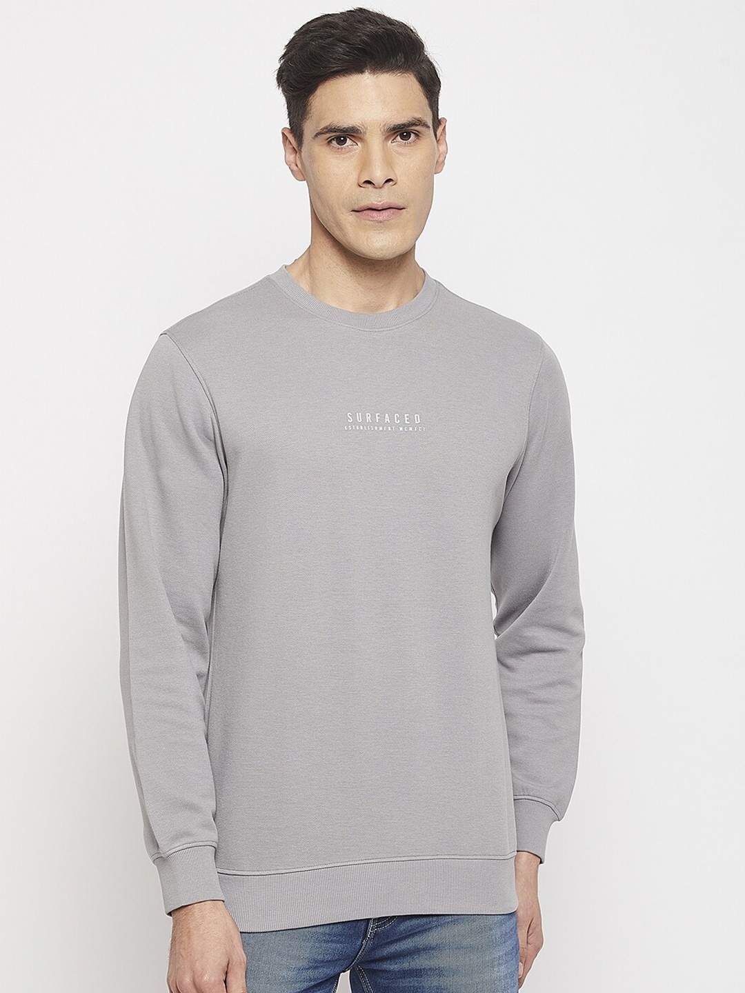 

Octave Men Pure Cotton T-shirt, Grey