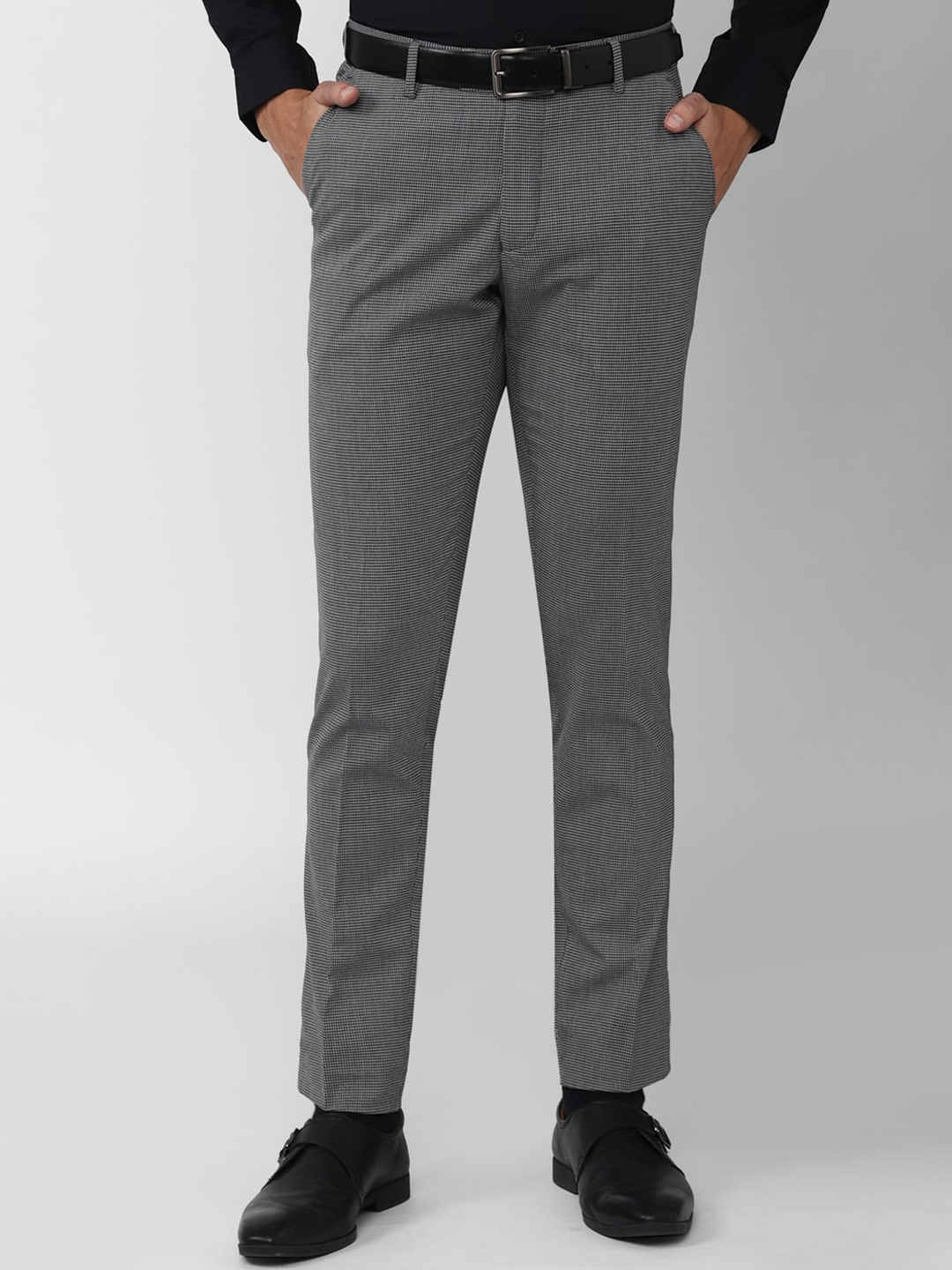 

Peter England Men Slim Fit Trousers, Grey