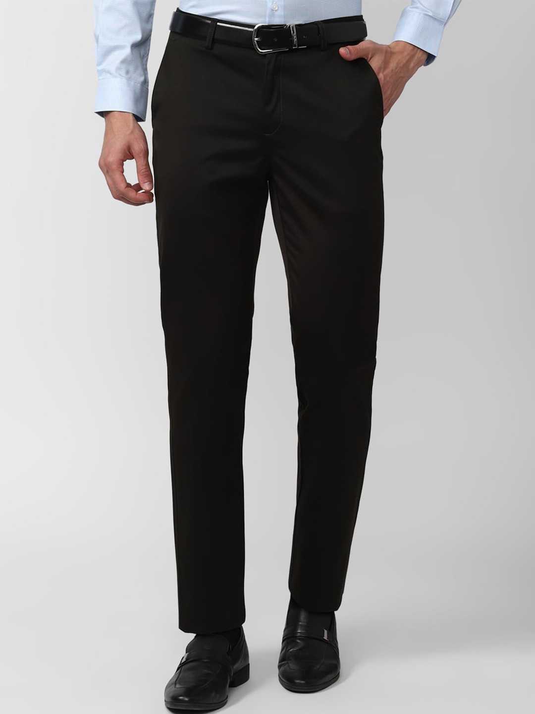 

Peter England Casuals Men Slim Fit Formal Trousers, Black