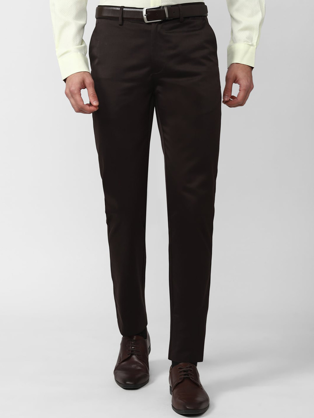 

Peter England Casuals Men Slim Fit Trousers, Brown