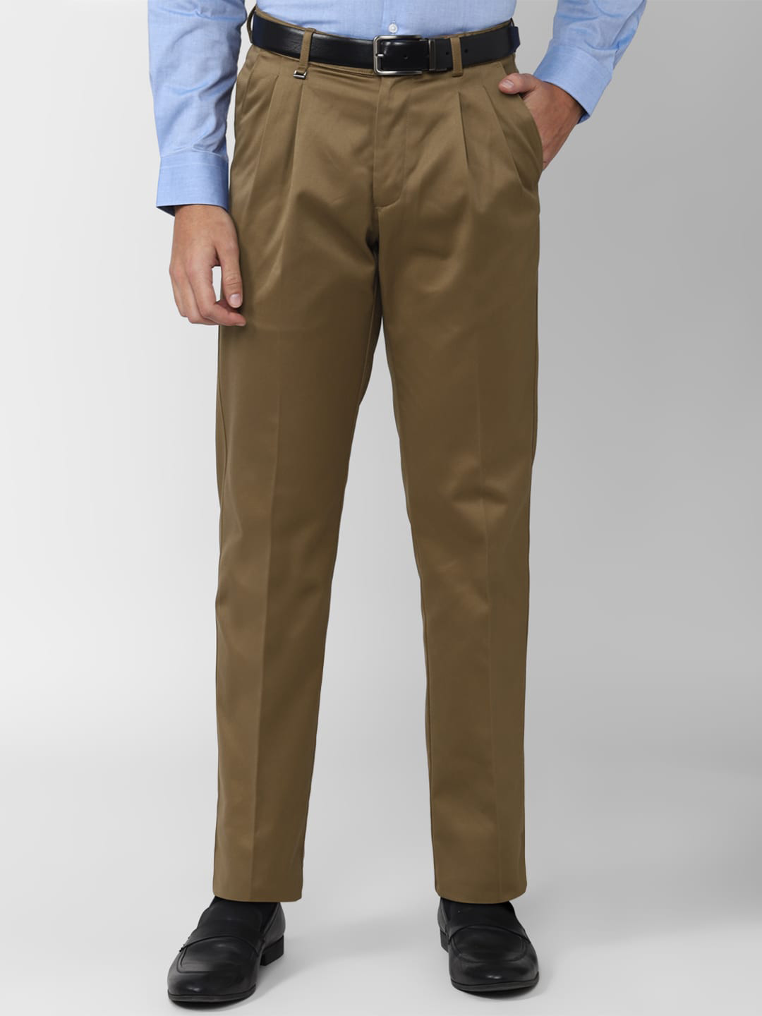 

Van Heusen Men Pleated Trousers, Olive