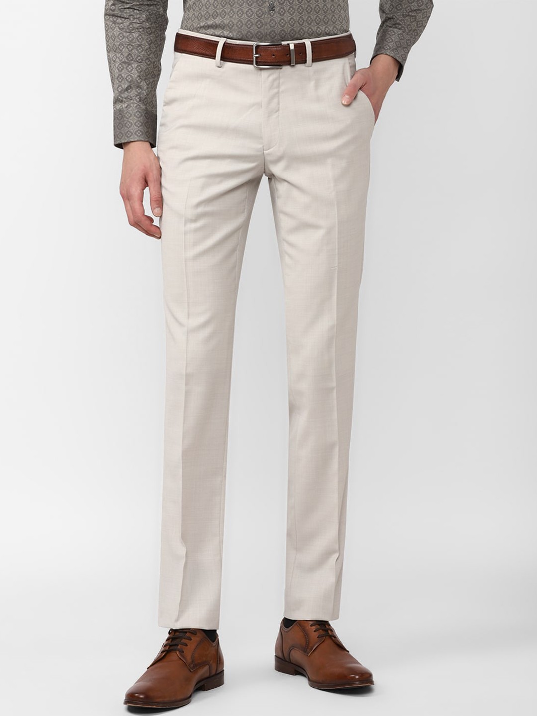 

Van Heusen Men Slim Fit Formal Trouser, Cream