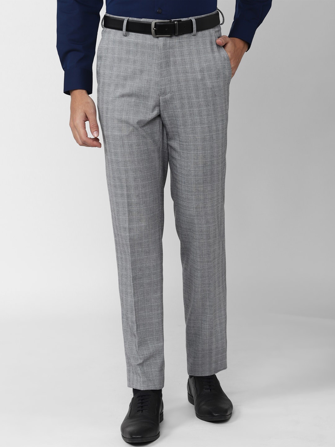 

Van Heusen Men Checked Formal Trouser, Grey