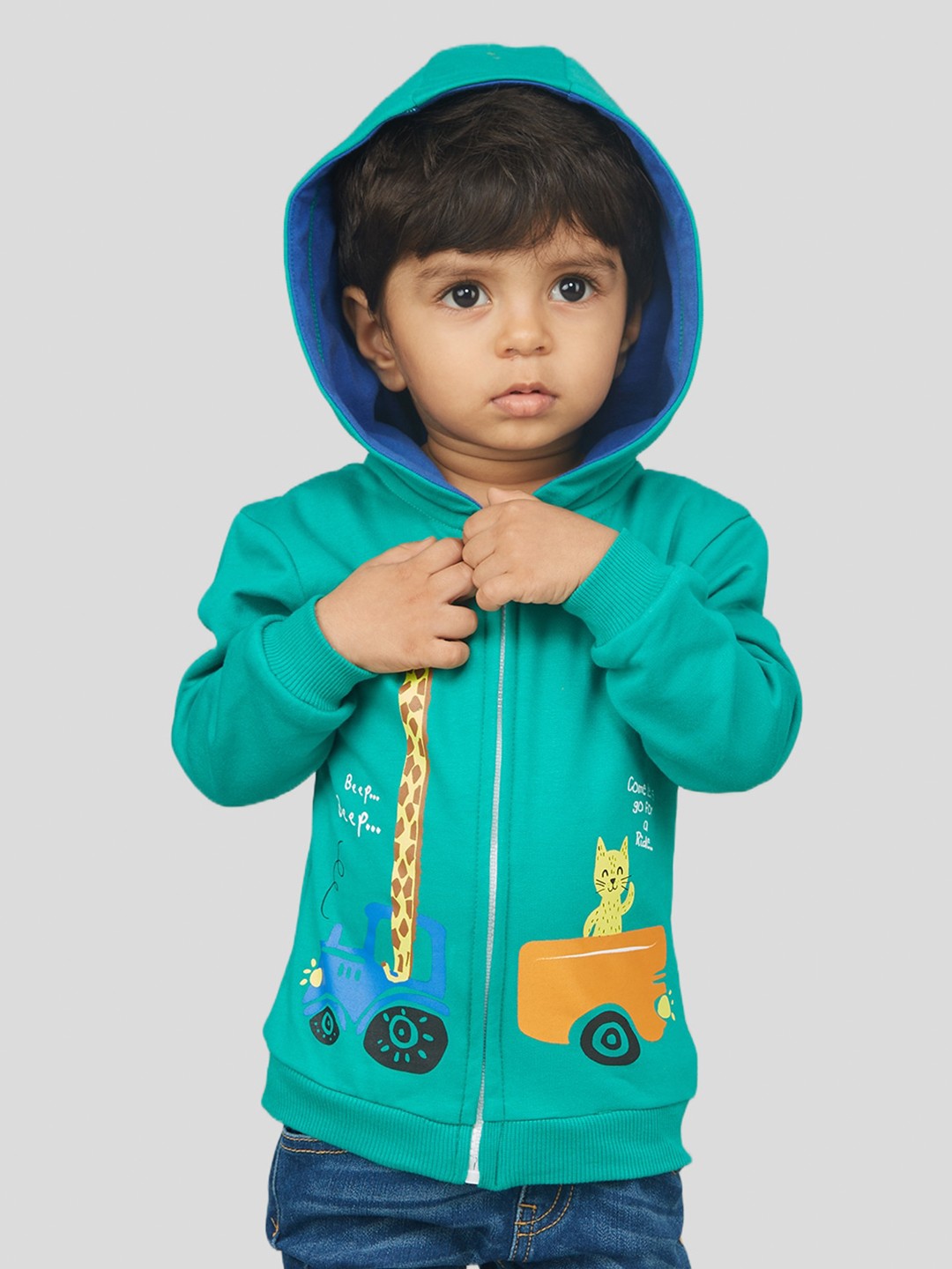 

Zalio Boys Hooded Front-Open Sweatshirt, Green