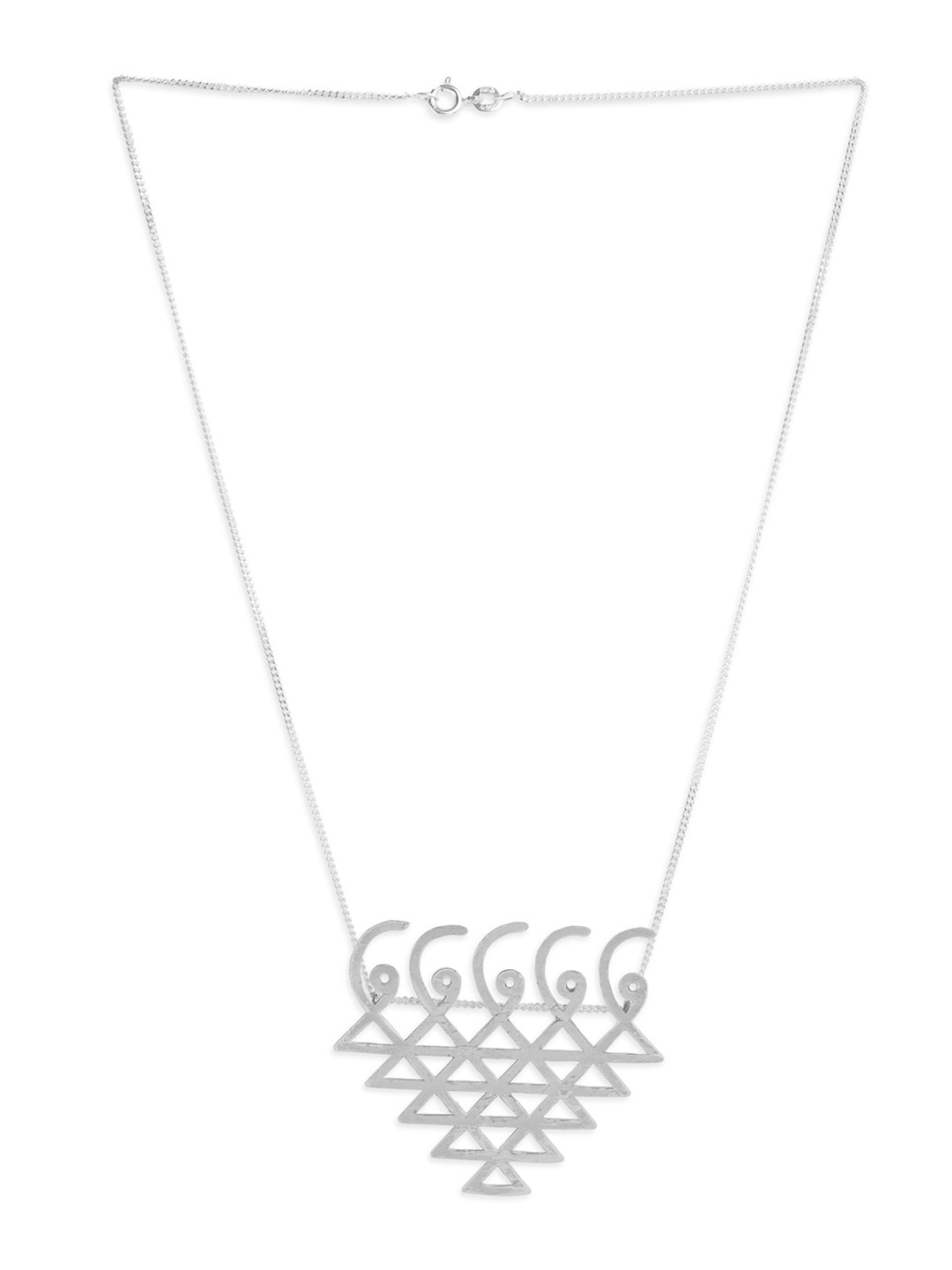 

ahilya 92.5 Sterling Silver Silver-Plated Saraswati Yantra Pendant