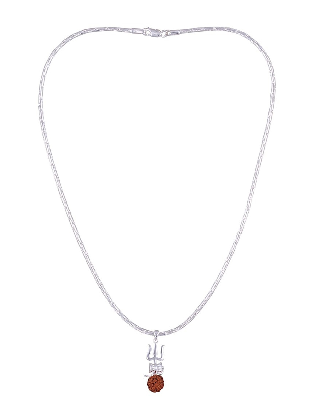 

ahilya 92.5 Sterling Silver Silver-Plated Shiva Trishul Rudraksha Pendant