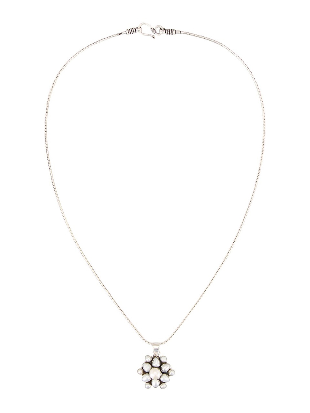

ahilya 92.5 Sterling Silver Silver-Plated Pearl Beaded Pendant