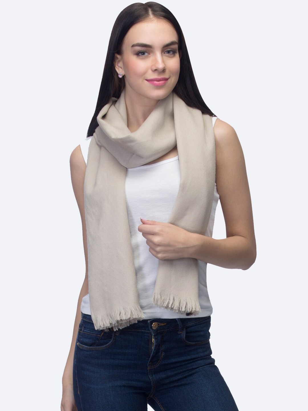 

SHINGORA Women Woolen Shawl, Beige