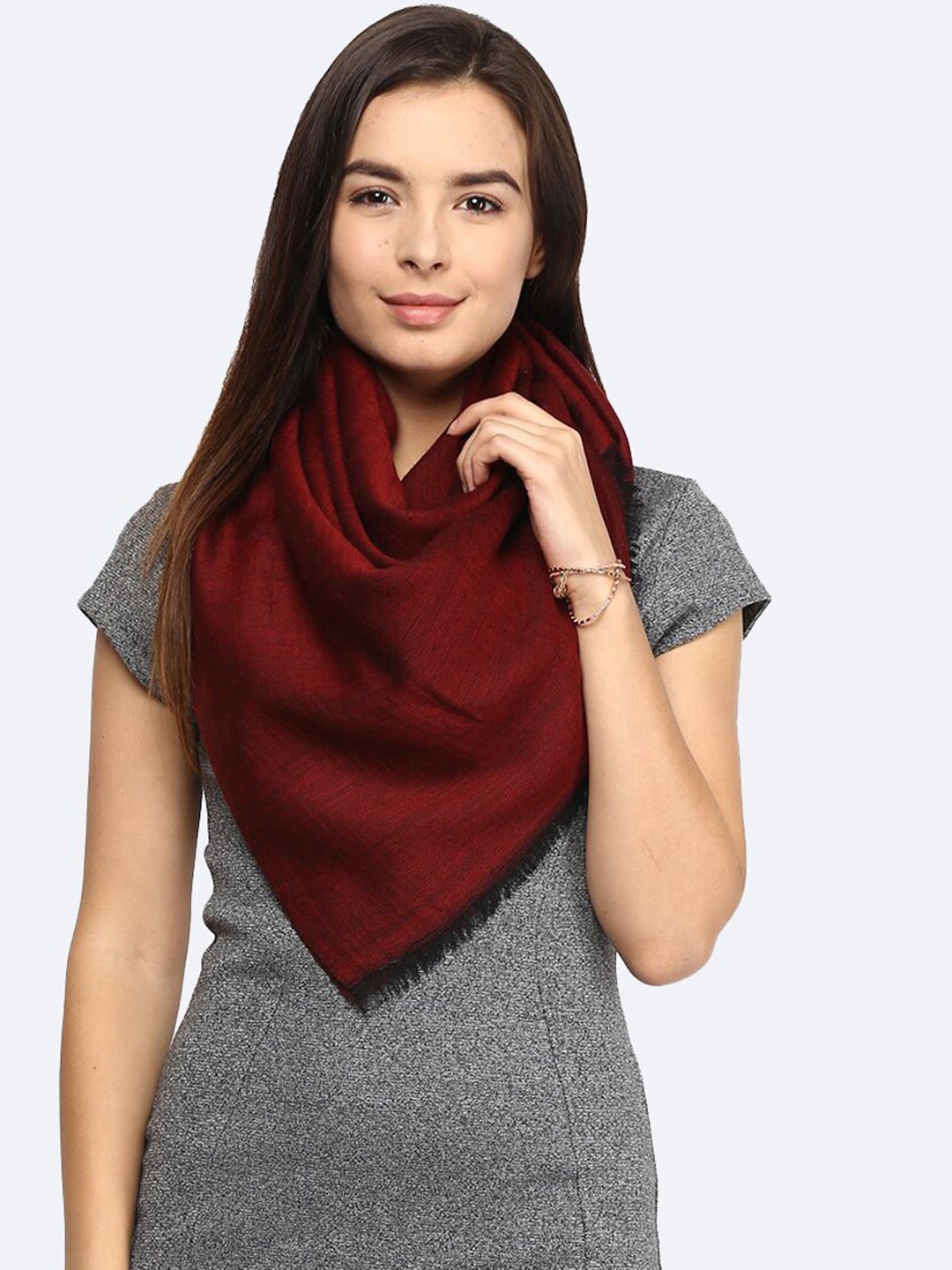 

SHINGORA Women Woolen Shawl, Maroon