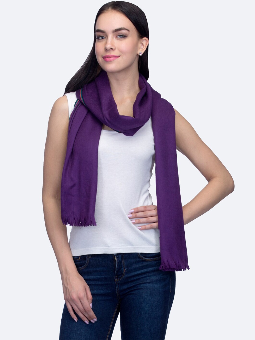 

SHINGORA Women Pure Wool Shawl, Violet