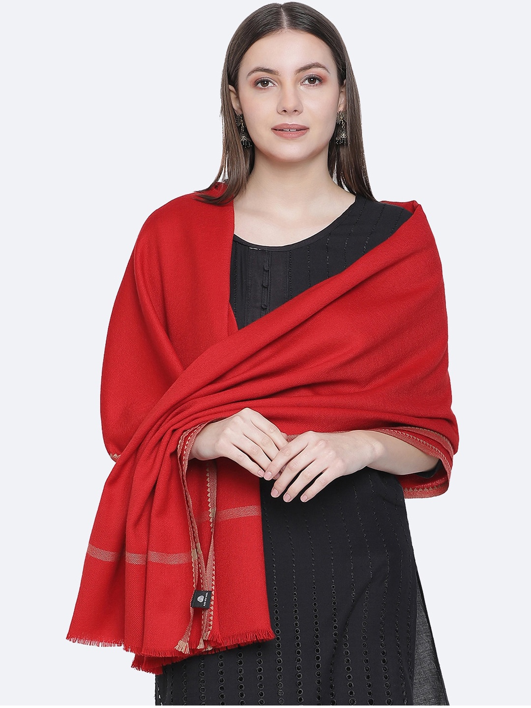 

SHINGORA Women Woolen Shawl, Red