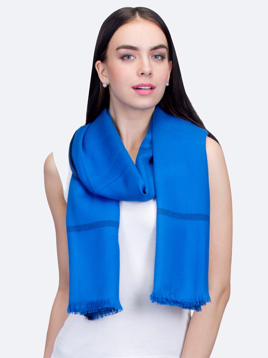 

SHINGORA Women Pure Wool Shawl, Blue