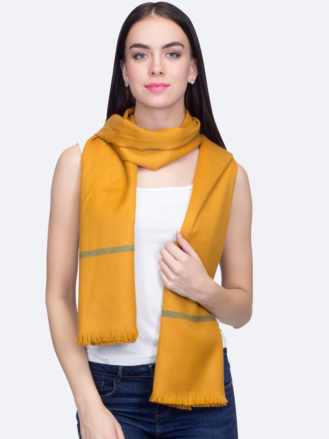 

SHINGORA Women Woolen Shawl, Yellow