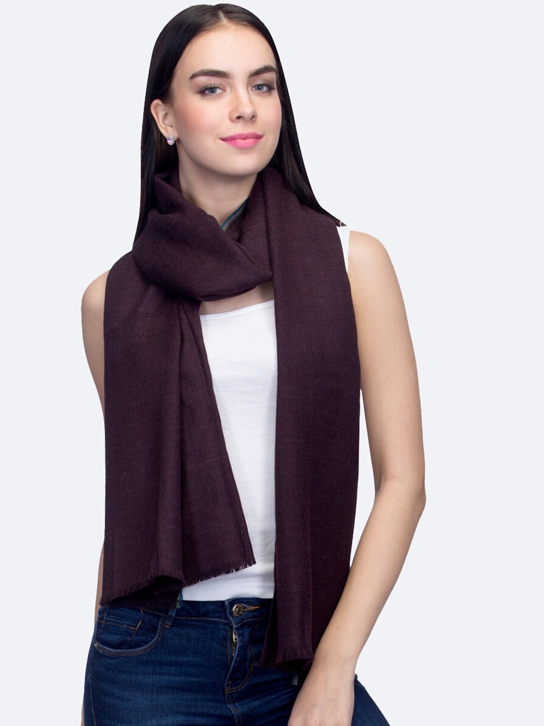 

SHINGORA Women Pure Wool Shawl, Brown