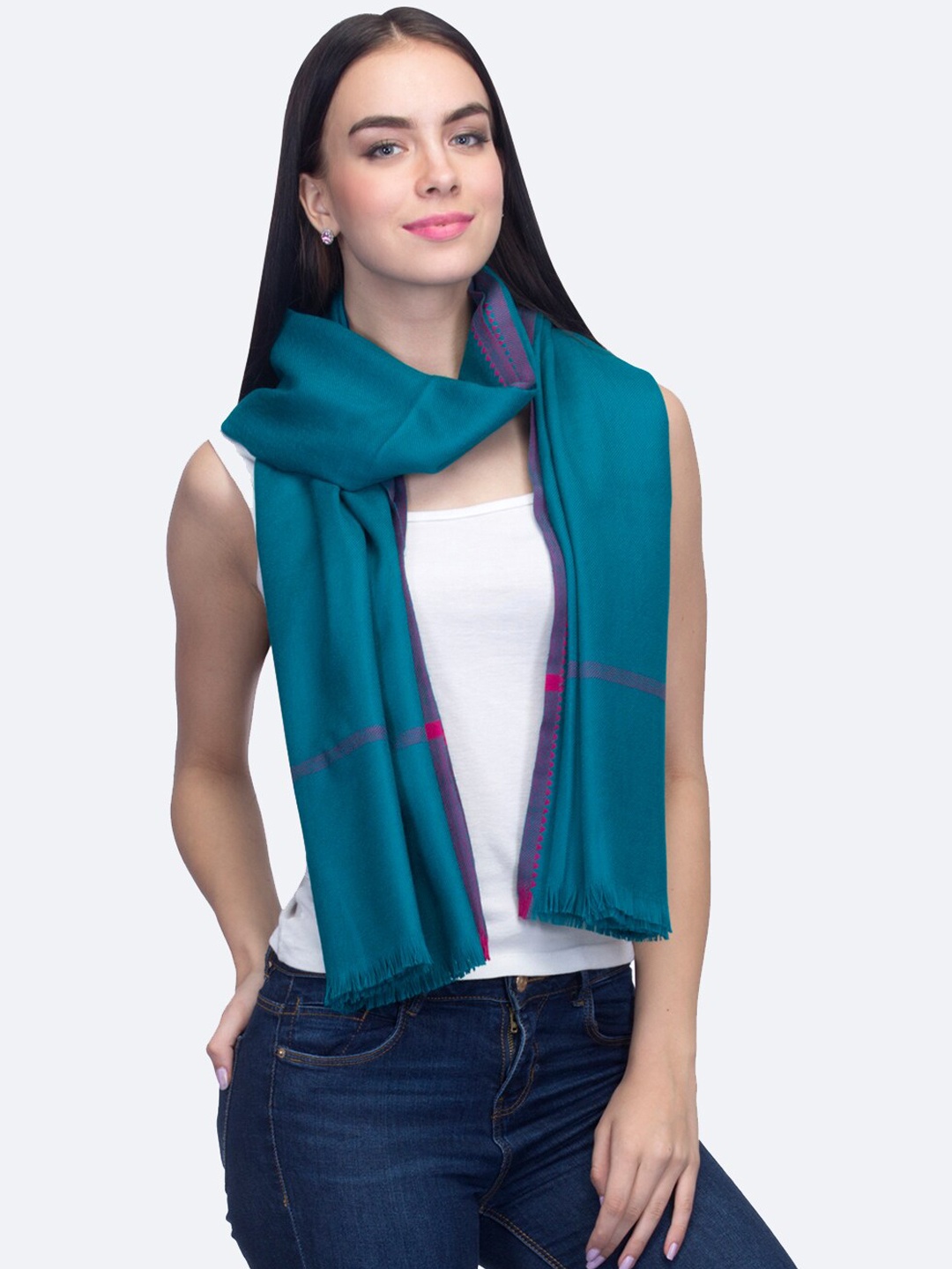 

SHINGORA Women Woolen Shawl, Teal
