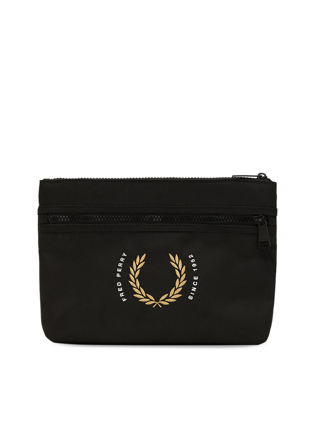 

Fred Perry Men Front Branding Zipper Pouch, Black