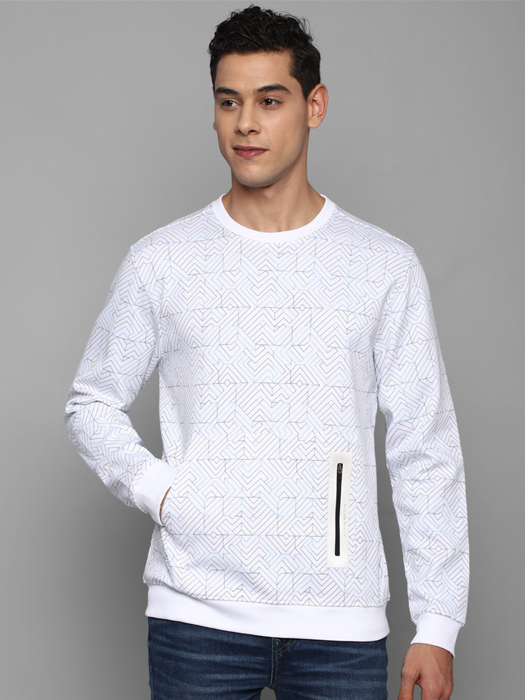 

Allen Solly Men Cotton Sweatshirt, White