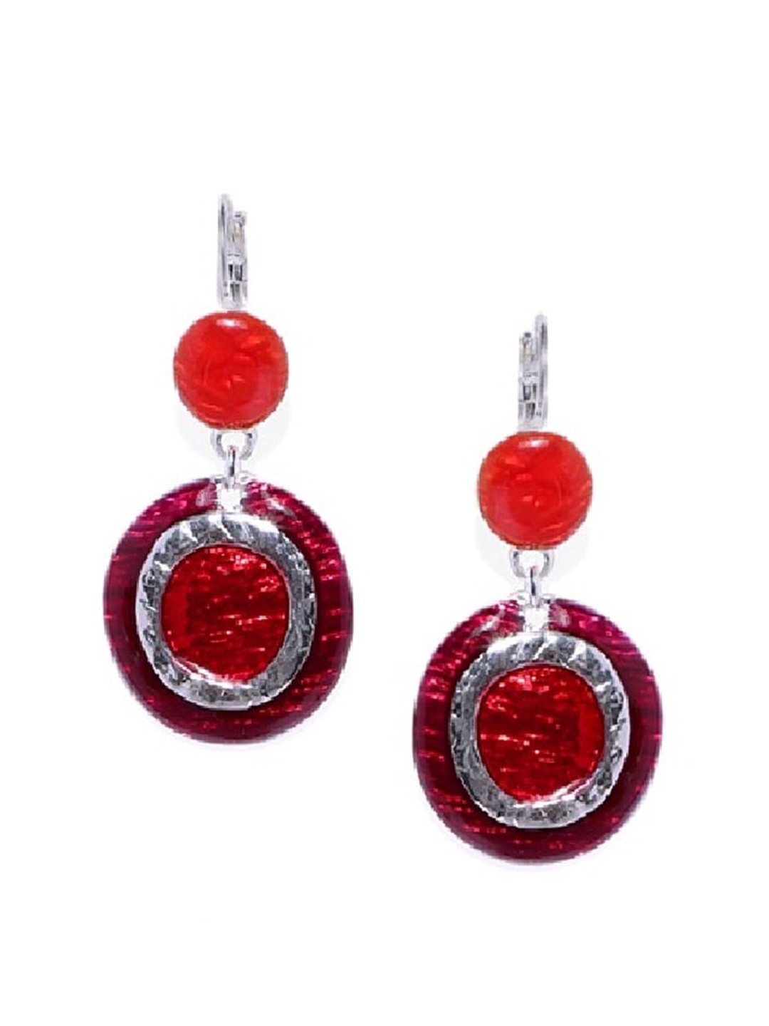 

Blisscovered Red Contemporary Drop Earrings