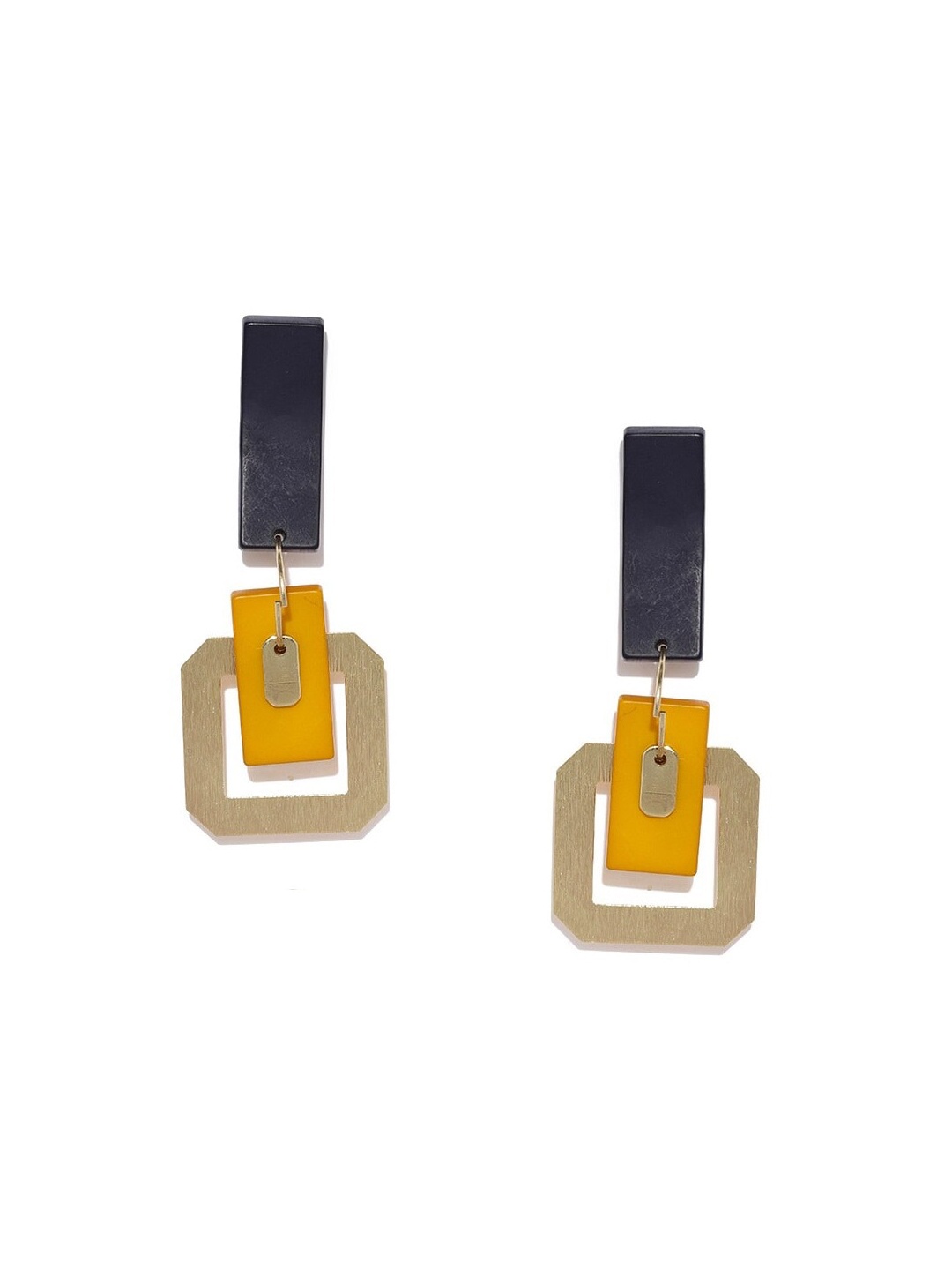 

Blisscovered Pack Of 2 Contemporary Drop Earrings, Yellow