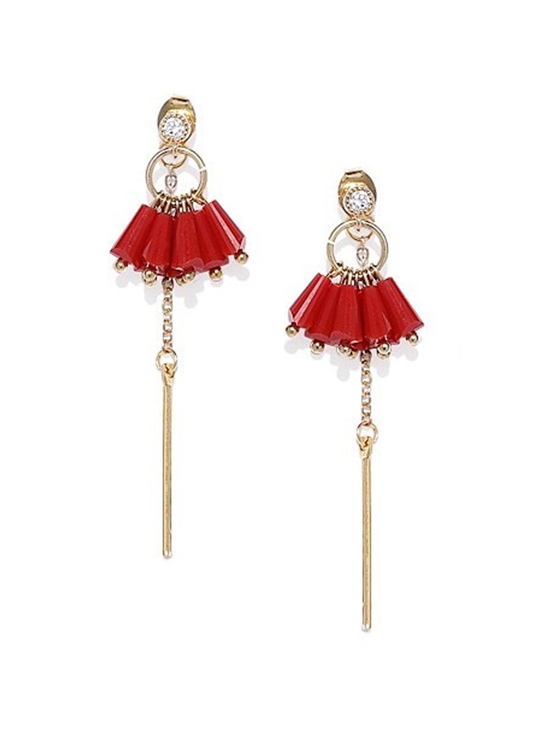 

Blisscovered Contemporary Drop Earrings, Red