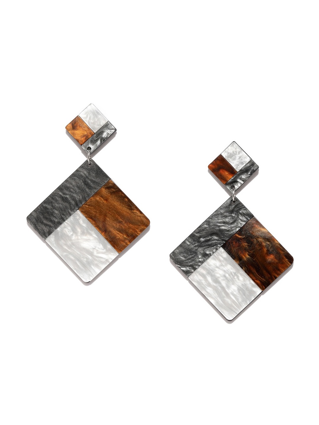 

Blisscovered Contemporary Drop Earrings, Grey