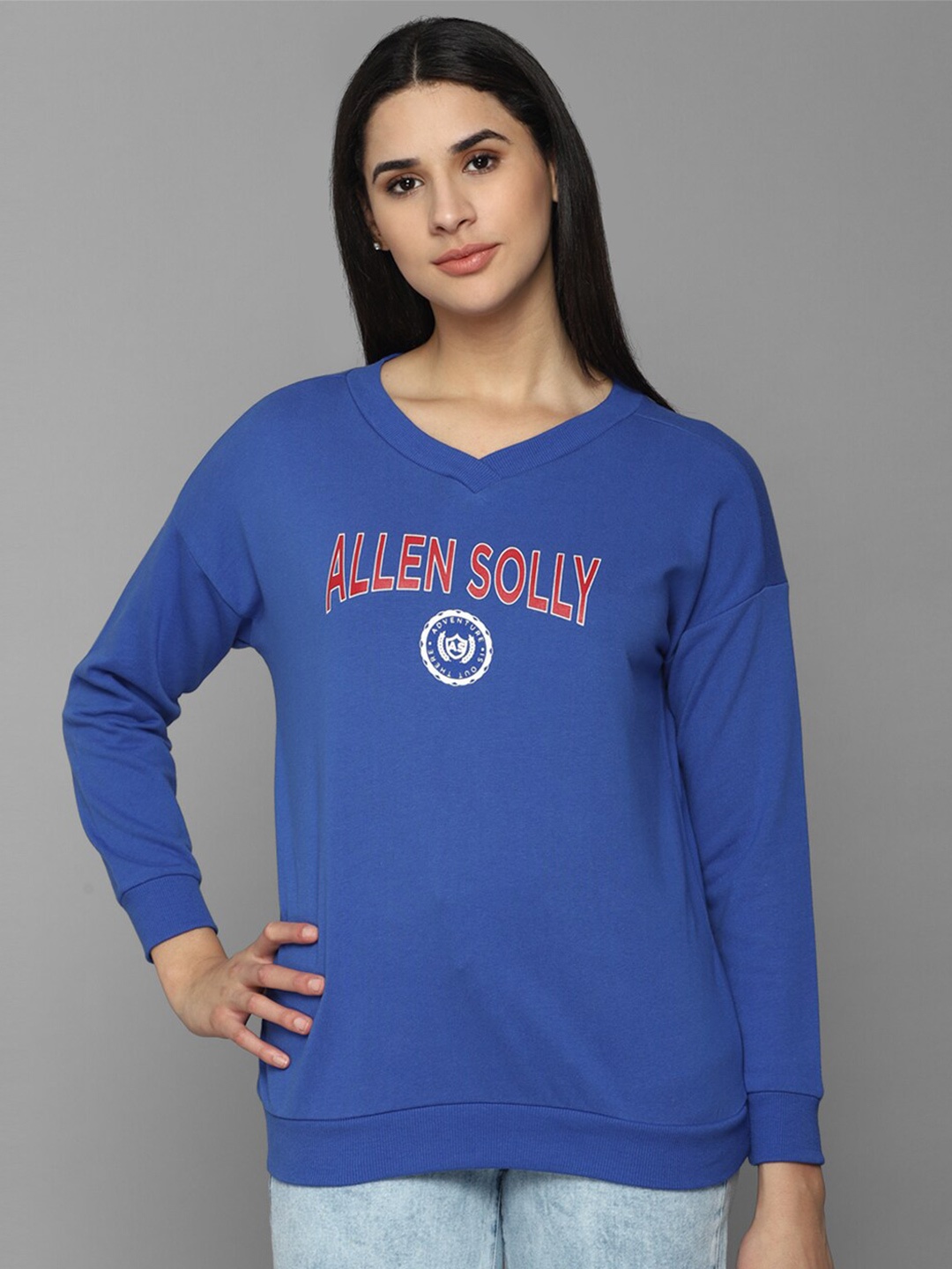 

Allen Solly Woman Women Blue Printed Sweatshirt