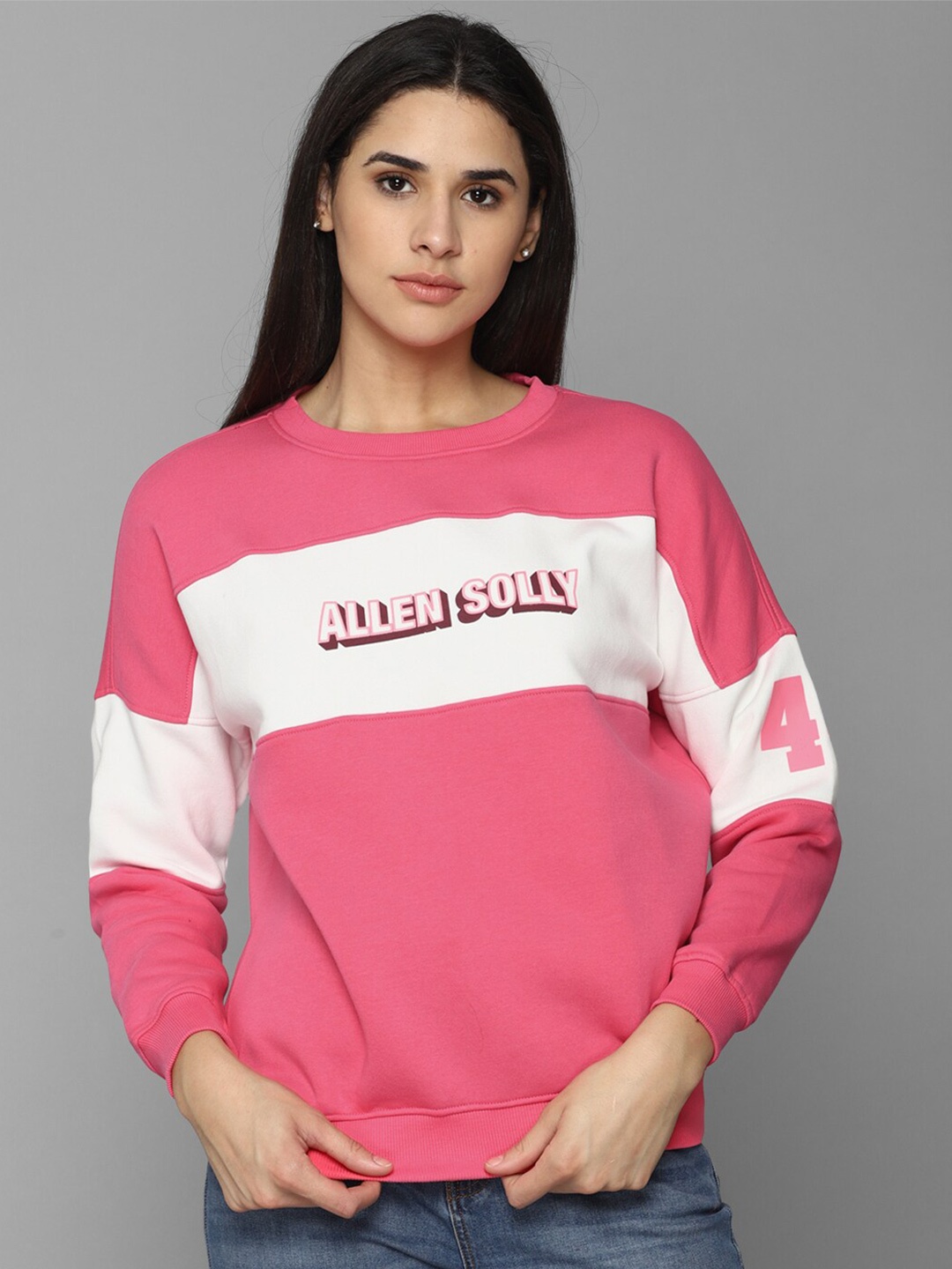 

Allen Solly Woman Women Pink Colourblocked Sweatshirt