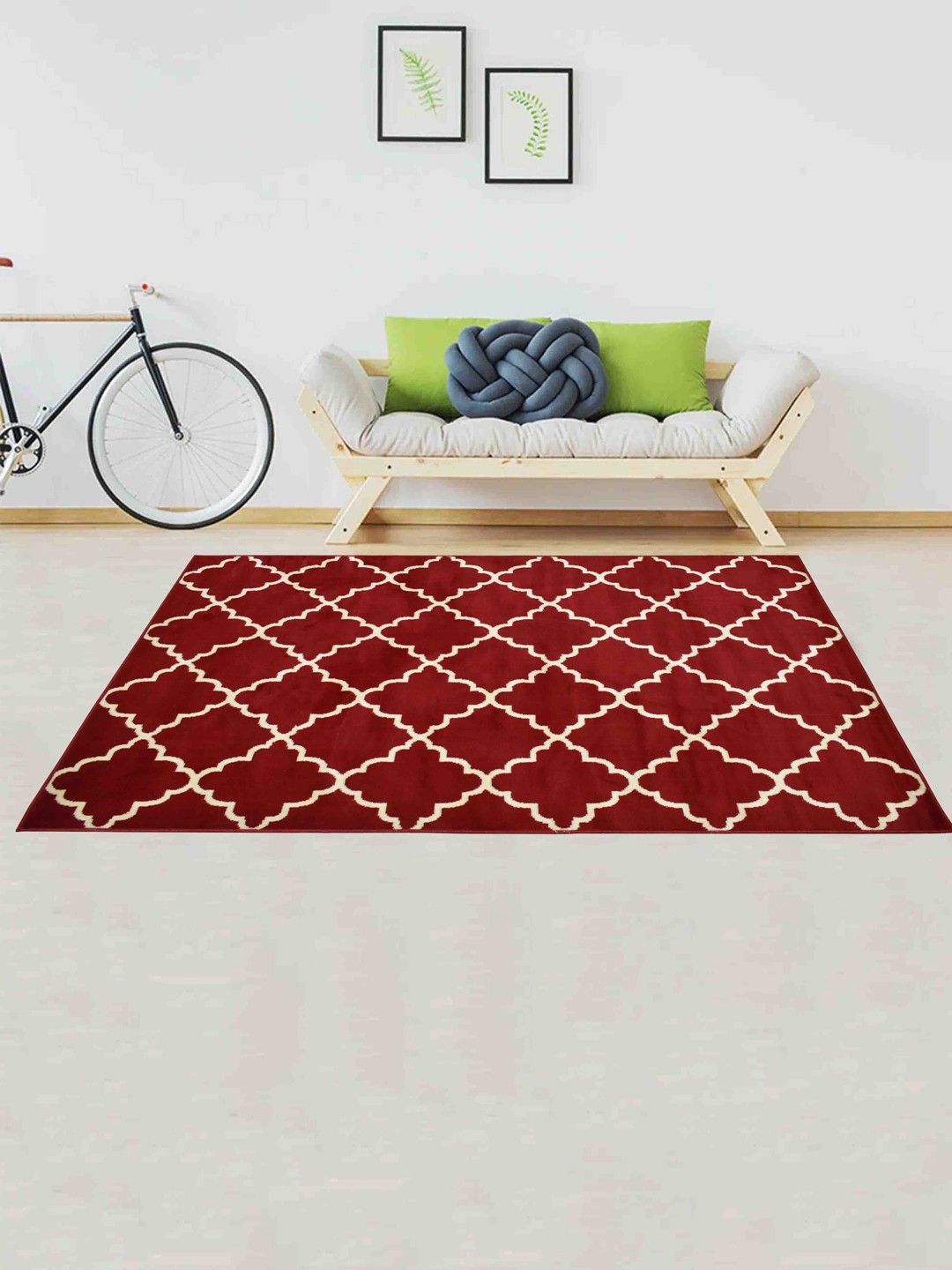 

Homitecture Geometric Pattern Anti-Skid Carpet, Red