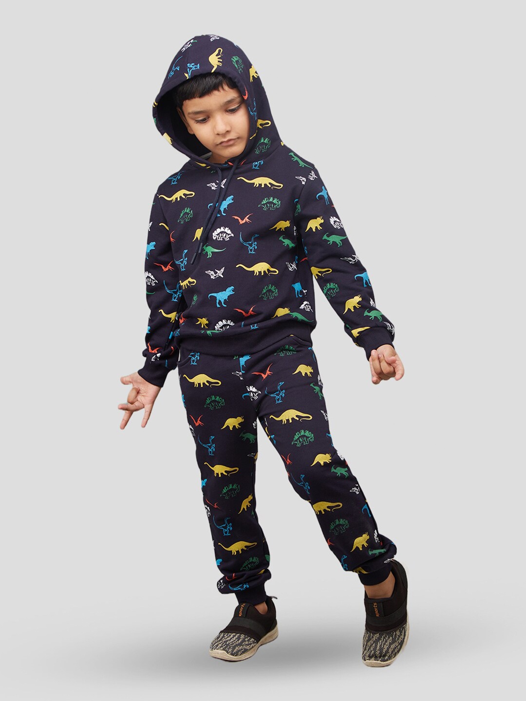 

Zalio Boys Printed Sweatshirt with Joggers, Navy blue