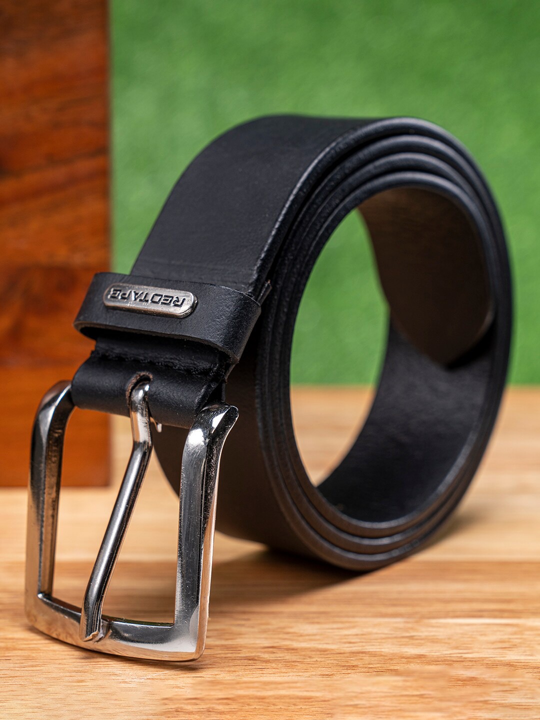 

Red Tape Men Leather Formal Belt, Black