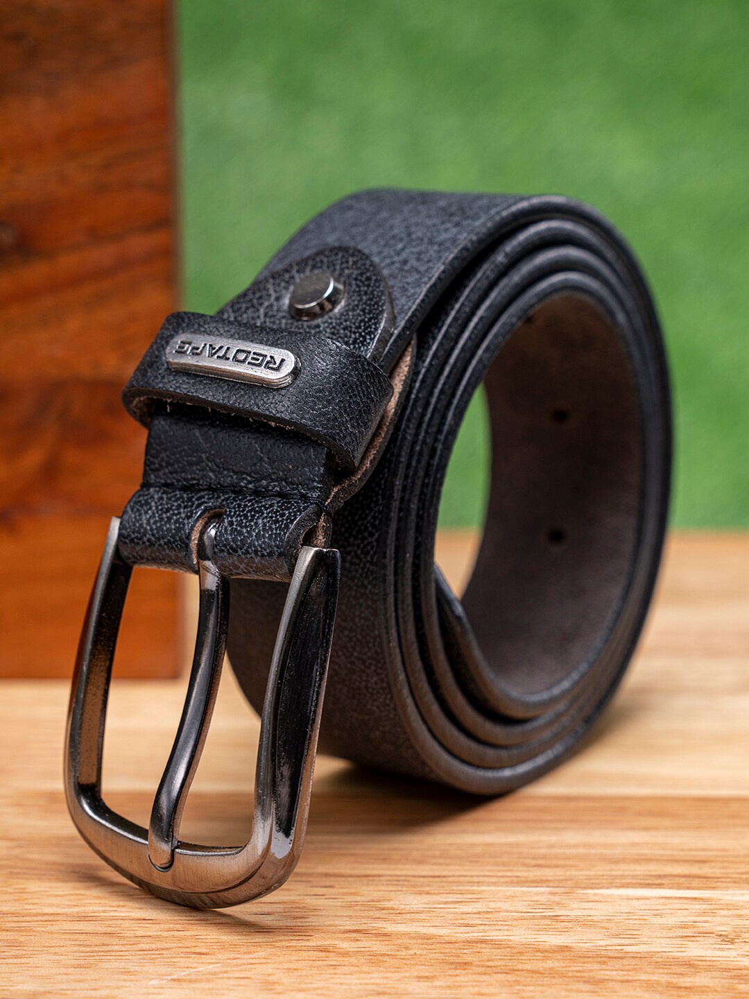 

Red Tape Men Textured Leather Belt, Grey