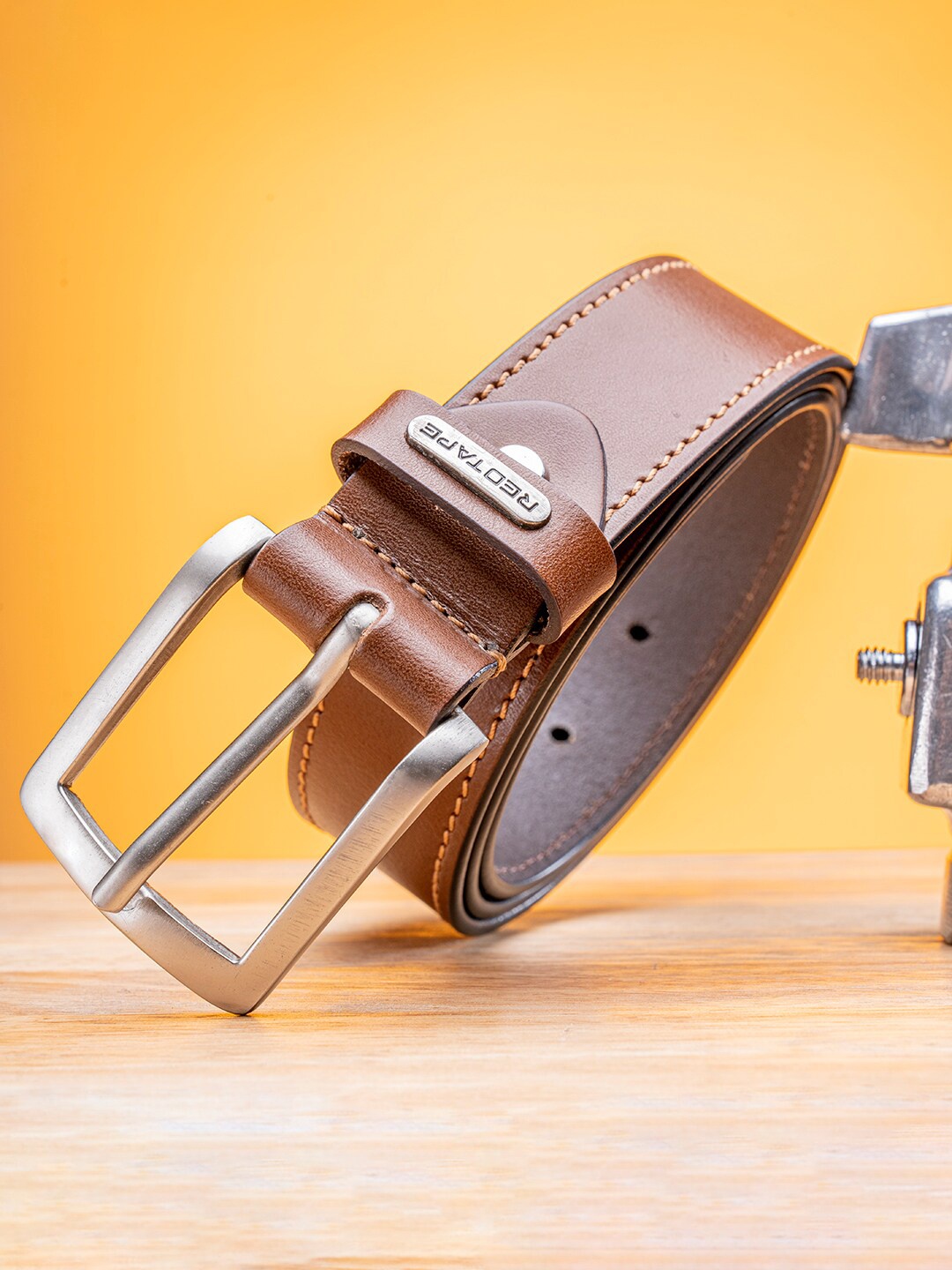

Red Tape Men Leather Formal Belt, Tan