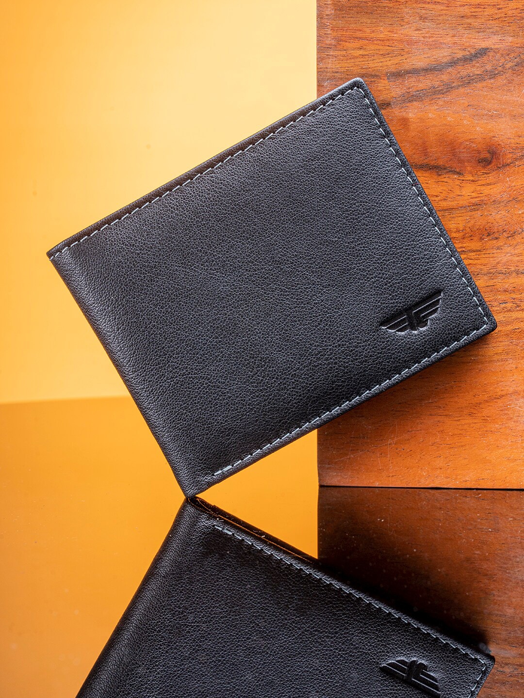 

Red Tape Men Leather Two Fold Wallet, Black