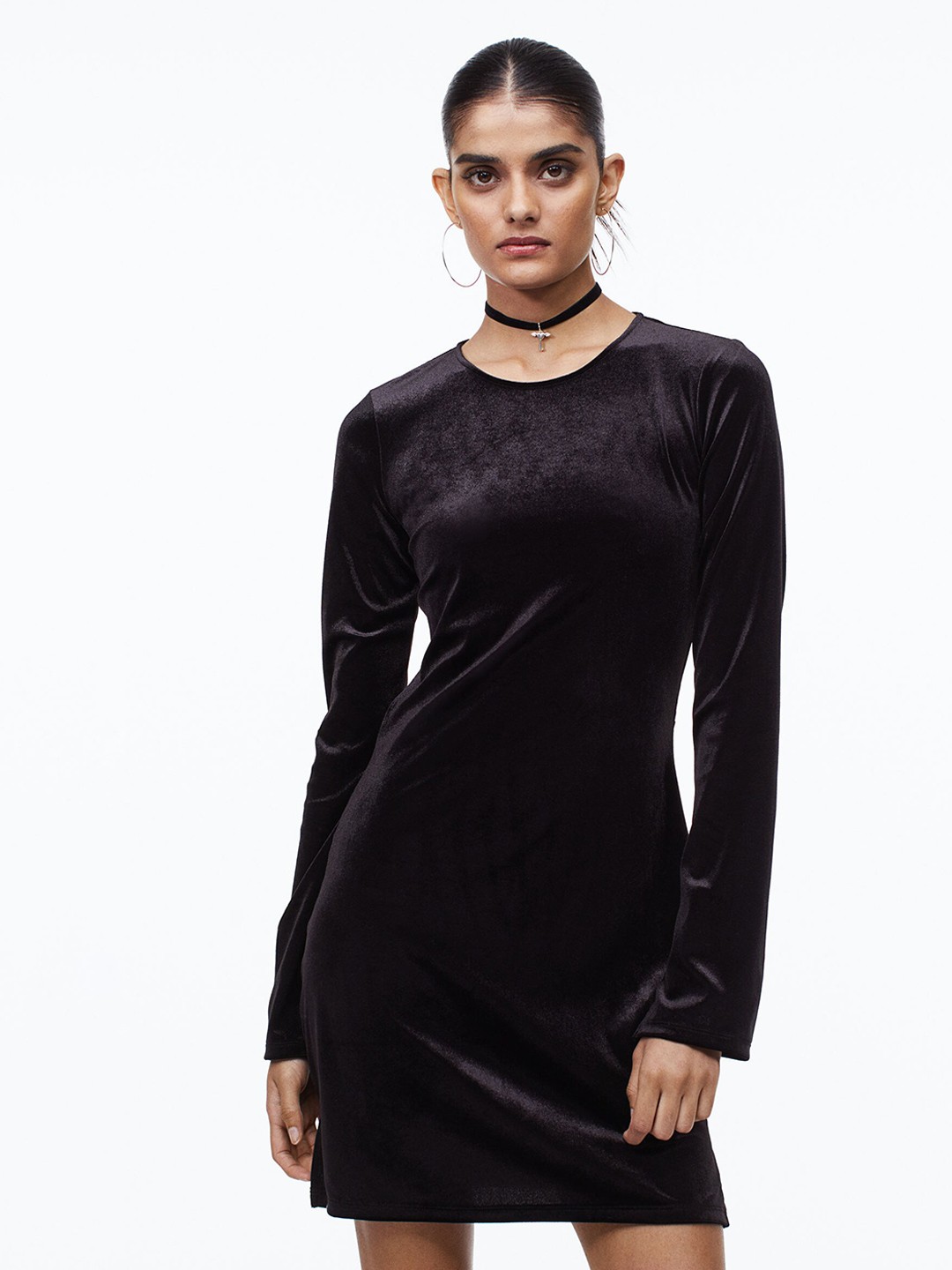 

H&M Velour Dress, Black