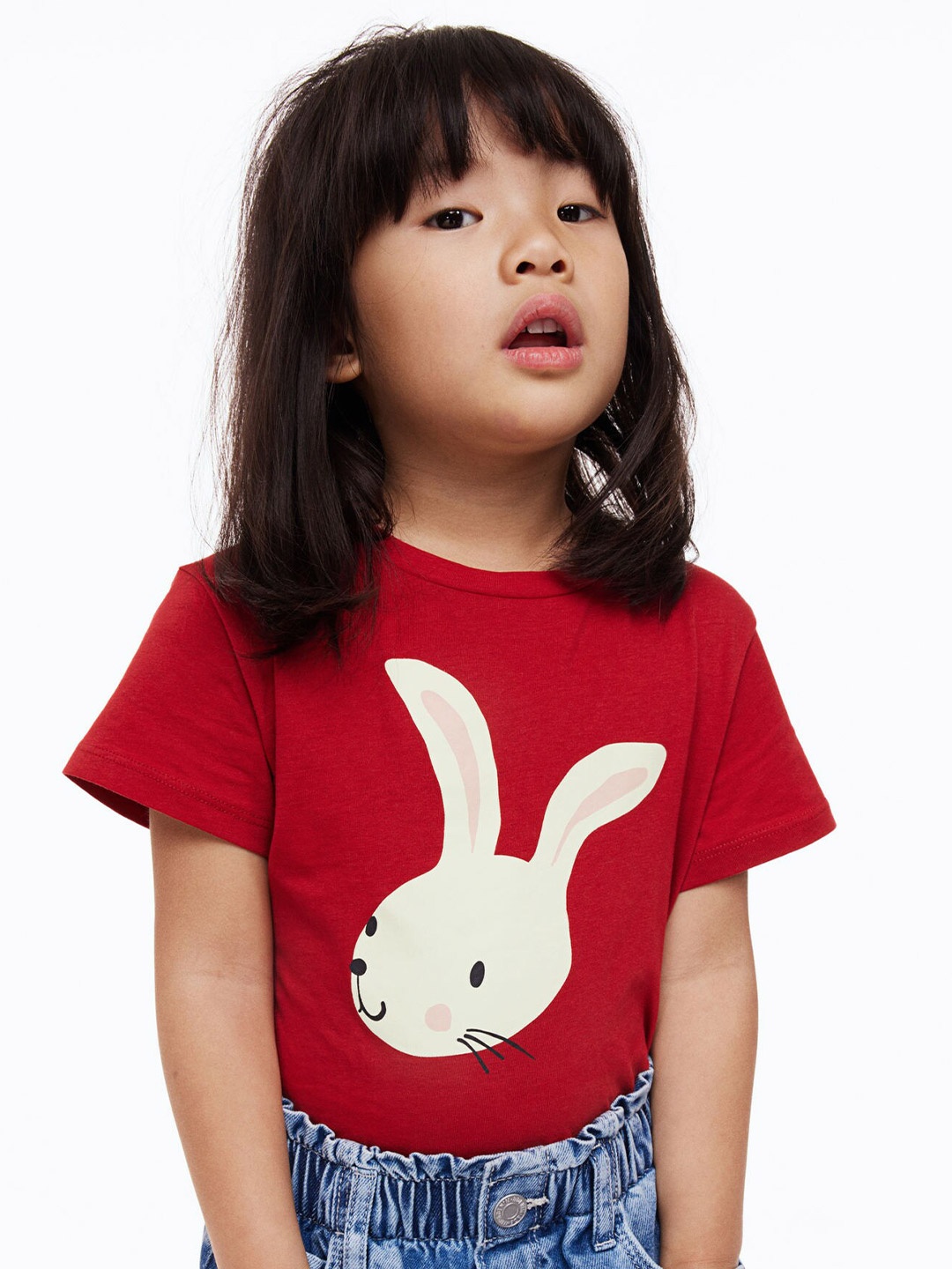 

H&M Printed Girls Printed T-shirt, Red