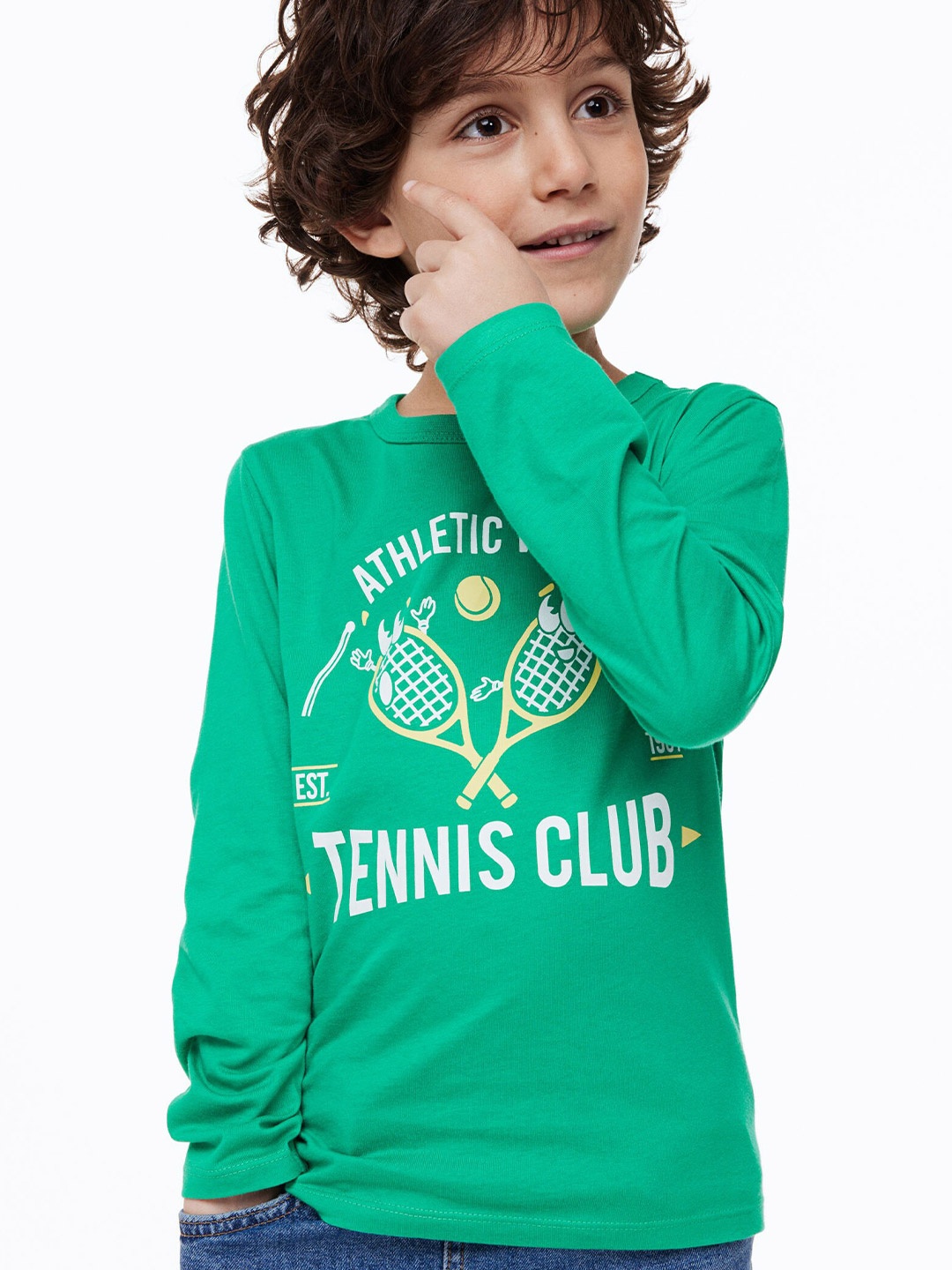 

H&M Boys Cotton Jersey Top, Green