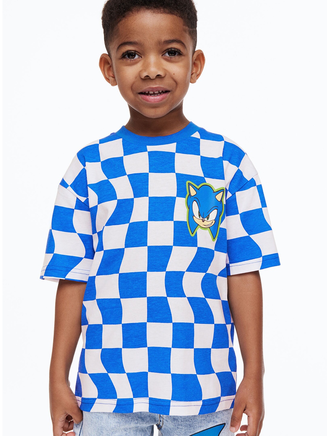 

H&M Boys Printed Oversized T-Shirt, Blue