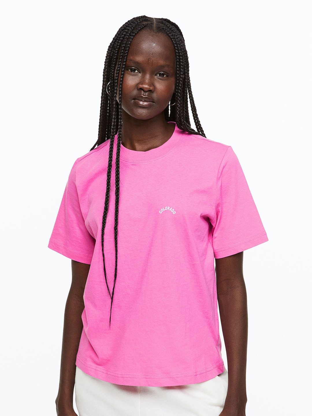 

H&M Women Printed T-shirt, Pink
