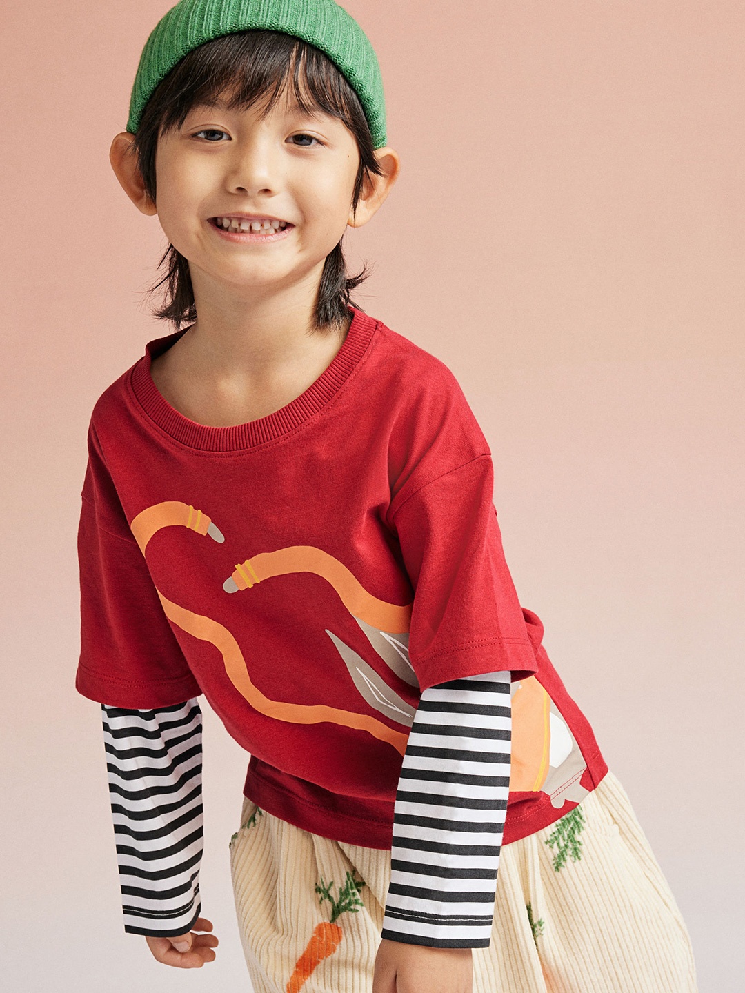 

H&M Boys Long-sleeved Jersey Top, Red