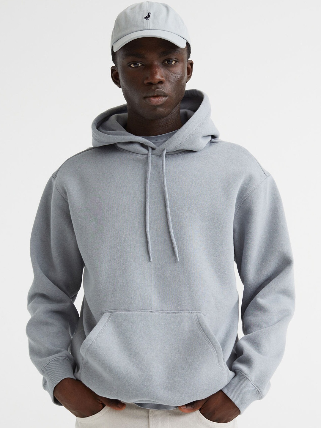

H&M Men Relaxed Fit Hoodie, Grey