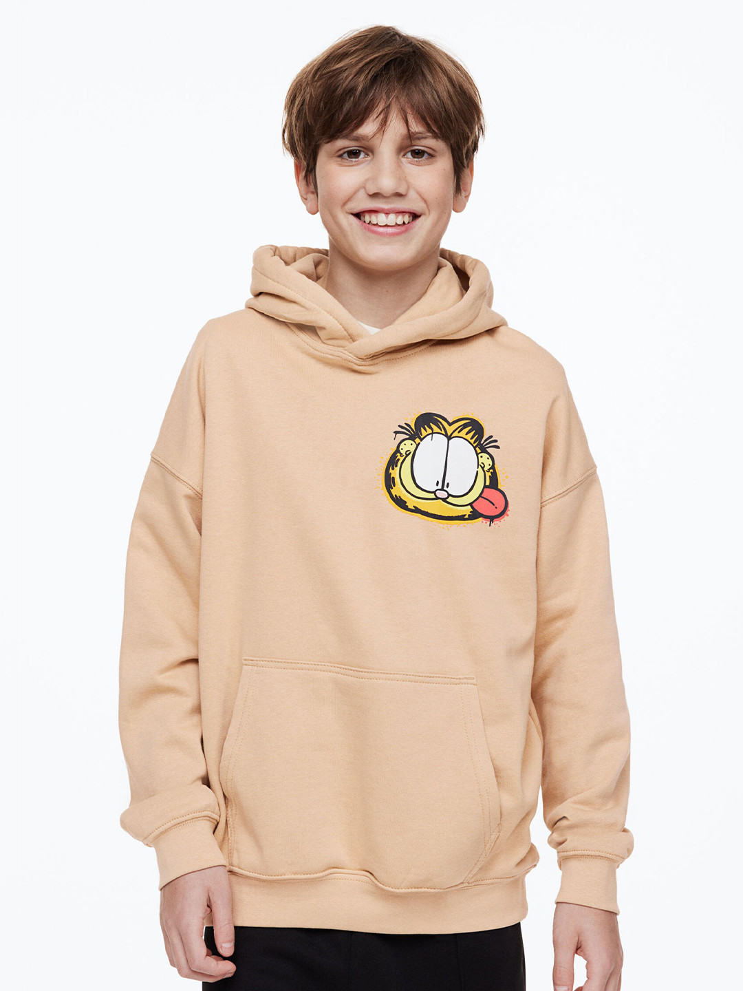 

H&M Boys Oversized Printed Hoodie, Beige