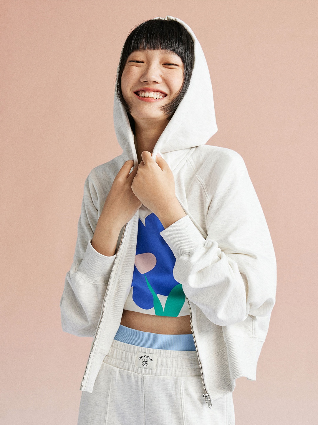 

H&M Women Oversized Zip-Through Hoodie, Grey