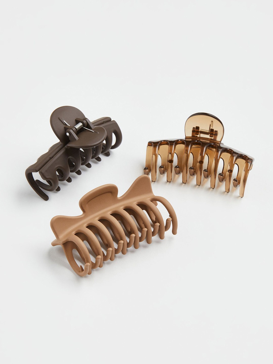 

H&M Women 3-Pack Hair Claws, Brown