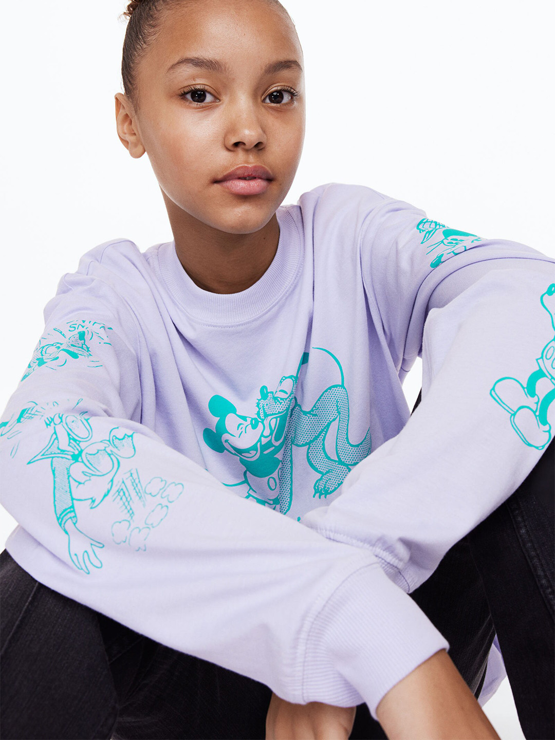 

H&M Girls Printed Jersey Top, Purple