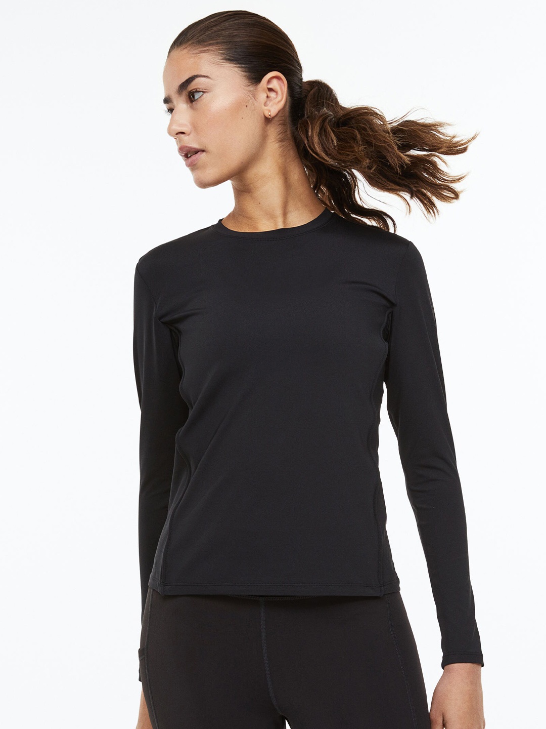 

H&M Women Sports Top In Dry Move, Black