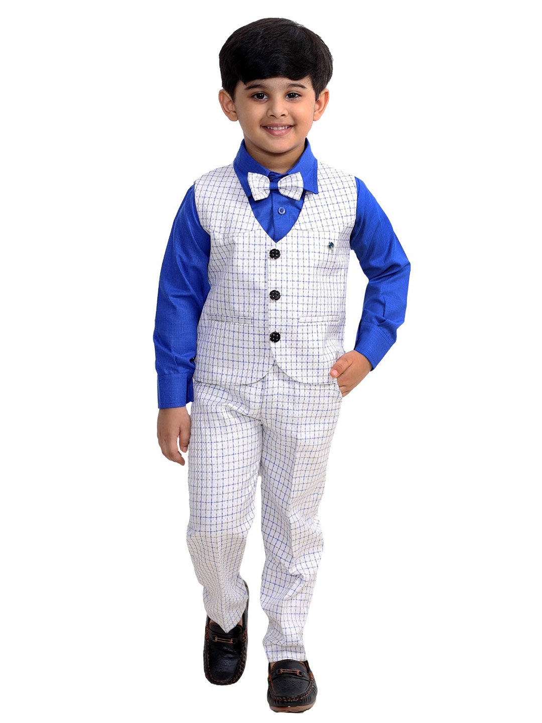 

FOURFOLDS Boys Shirt with Trousers & Waistcoat, White