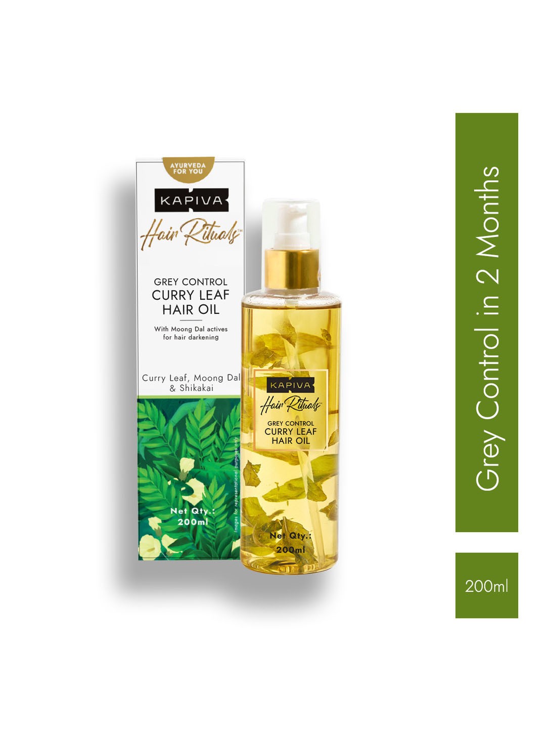 

Kapiva Curry Leaf Grey Control Hair Oil - 200 ml, Yellow