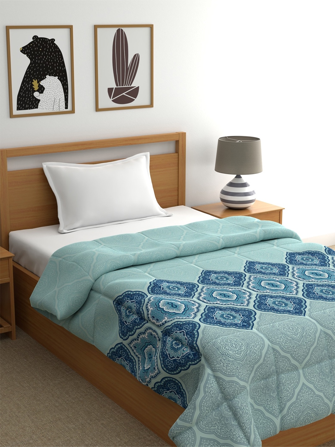 

Home Ecstasy Blue 150 GSM AC Cotton Single Bed Comforter