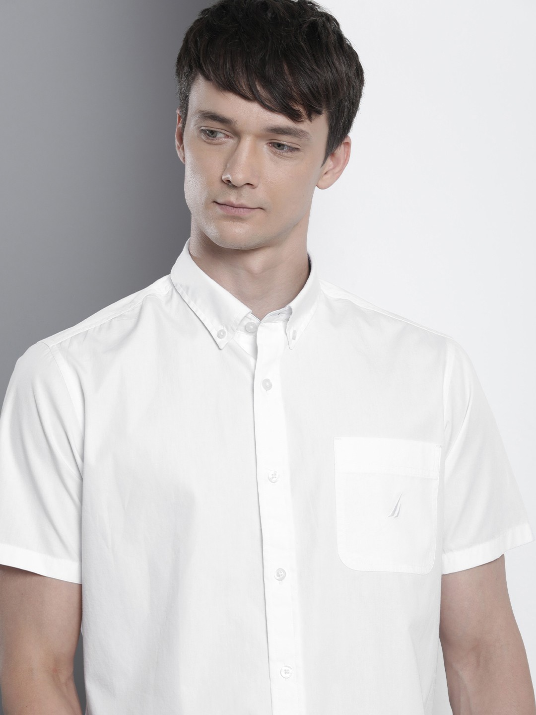 

Nautica Pure Cotton Classic Semi Sheer Casual Shirt, White